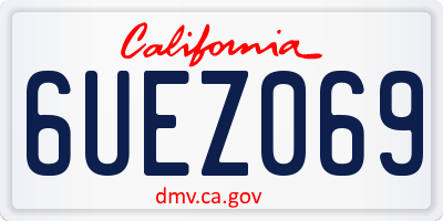 CA license plate 6UEZ069
