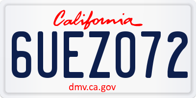 CA license plate 6UEZ072