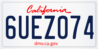 CA license plate 6UEZ074