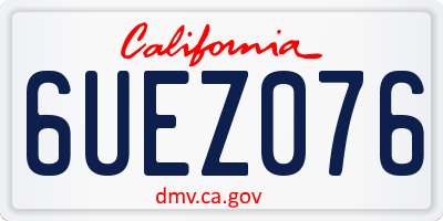 CA license plate 6UEZ076