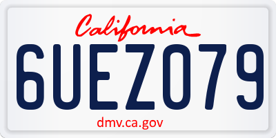 CA license plate 6UEZ079