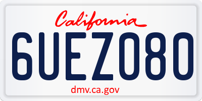 CA license plate 6UEZ080