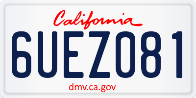 CA license plate 6UEZ081