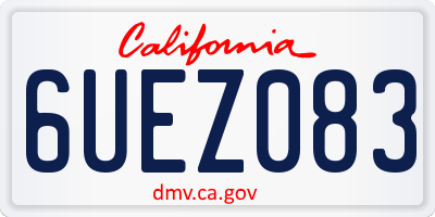 CA license plate 6UEZ083
