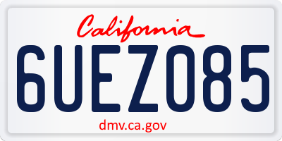 CA license plate 6UEZ085