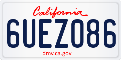 CA license plate 6UEZ086