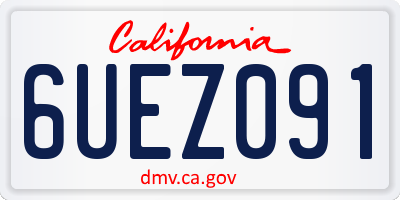CA license plate 6UEZ091
