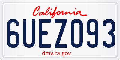 CA license plate 6UEZ093