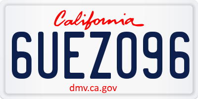 CA license plate 6UEZ096