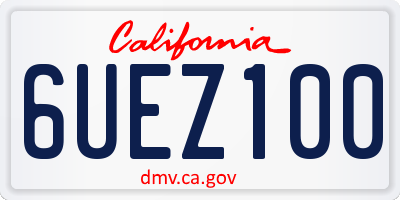 CA license plate 6UEZ100