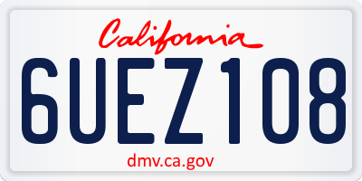 CA license plate 6UEZ108