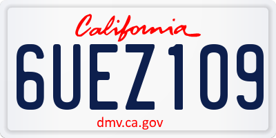 CA license plate 6UEZ109