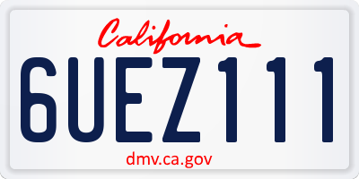 CA license plate 6UEZ111