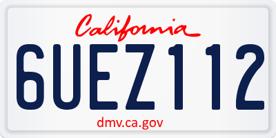 CA license plate 6UEZ112