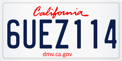 CA license plate 6UEZ114