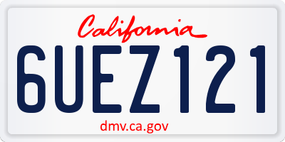 CA license plate 6UEZ121