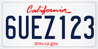 CA license plate 6UEZ123
