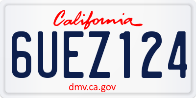 CA license plate 6UEZ124