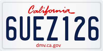 CA license plate 6UEZ126