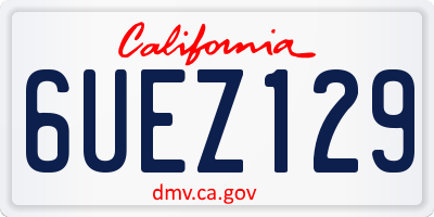 CA license plate 6UEZ129