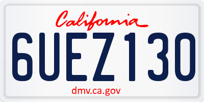 CA license plate 6UEZ130