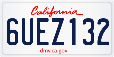 CA license plate 6UEZ132