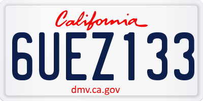CA license plate 6UEZ133