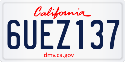 CA license plate 6UEZ137
