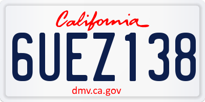 CA license plate 6UEZ138