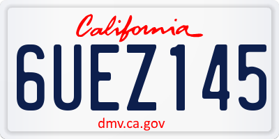 CA license plate 6UEZ145