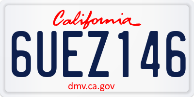 CA license plate 6UEZ146