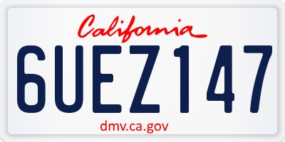 CA license plate 6UEZ147