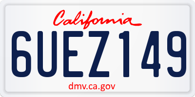 CA license plate 6UEZ149