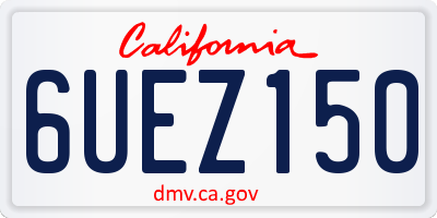 CA license plate 6UEZ150