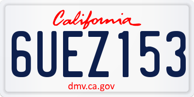 CA license plate 6UEZ153