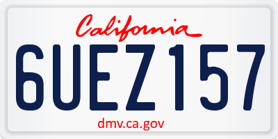 CA license plate 6UEZ157