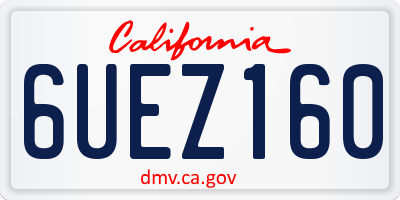 CA license plate 6UEZ160
