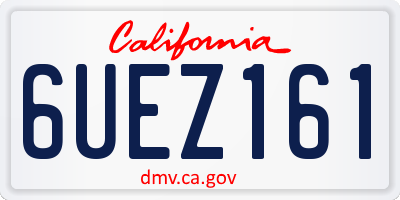 CA license plate 6UEZ161