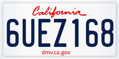 CA license plate 6UEZ168