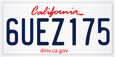 CA license plate 6UEZ175