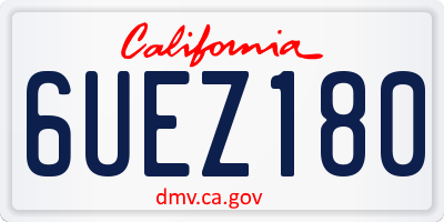 CA license plate 6UEZ180