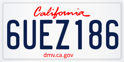 CA license plate 6UEZ186