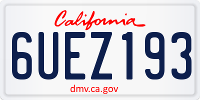 CA license plate 6UEZ193