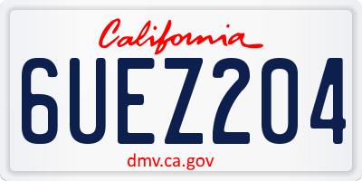 CA license plate 6UEZ204