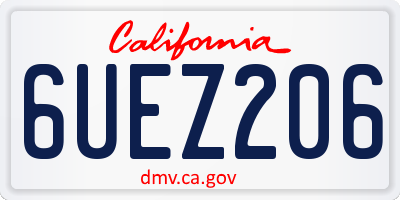 CA license plate 6UEZ206