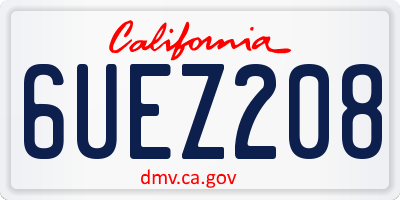 CA license plate 6UEZ208
