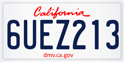 CA license plate 6UEZ213