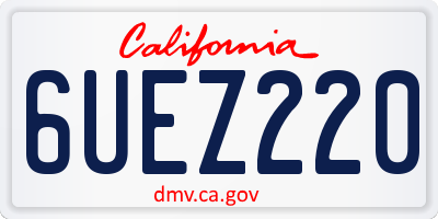CA license plate 6UEZ220