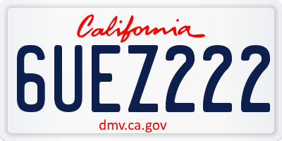 CA license plate 6UEZ222