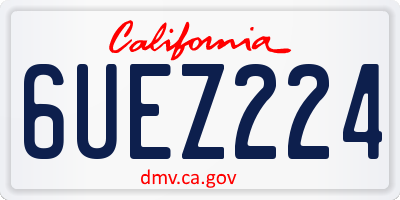 CA license plate 6UEZ224